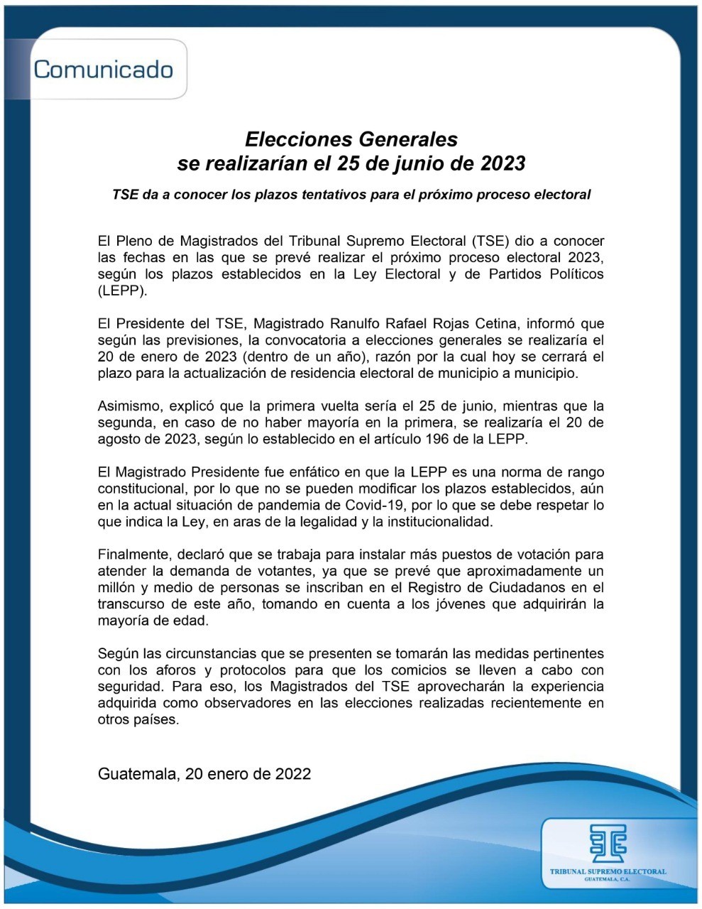 Tse Define Fechas Para Elecciones Generales En Guatemala 0776