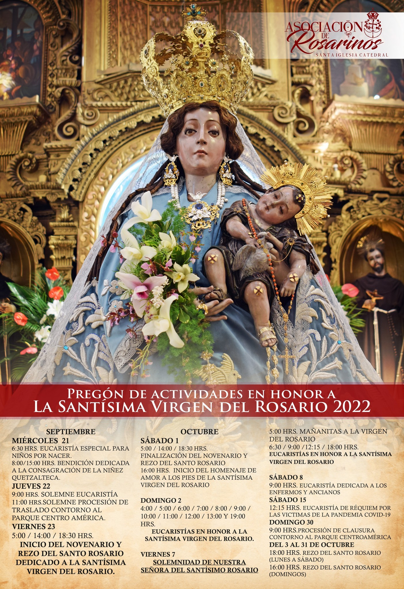 Inician festividades en honor a la Virgen del Rosario