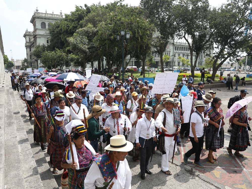 48 Cantones protestan en la capital en contra de la criminalización de líderes indígenas 
