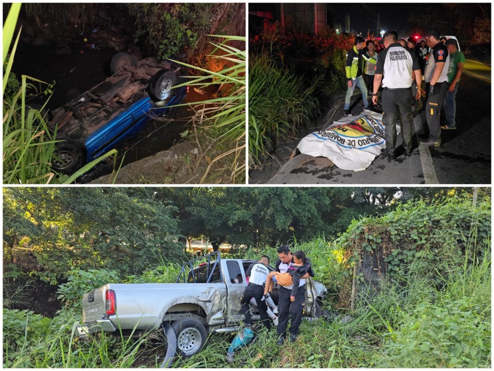 Accidentes, uno de ellos con saldo mortal, se reportaron este fin de semana en Suchitepéquez