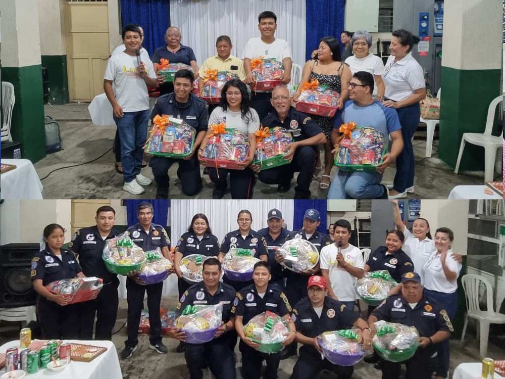 Bomberos de Coatepeque y Las Delicias reciben canastas navideñas 