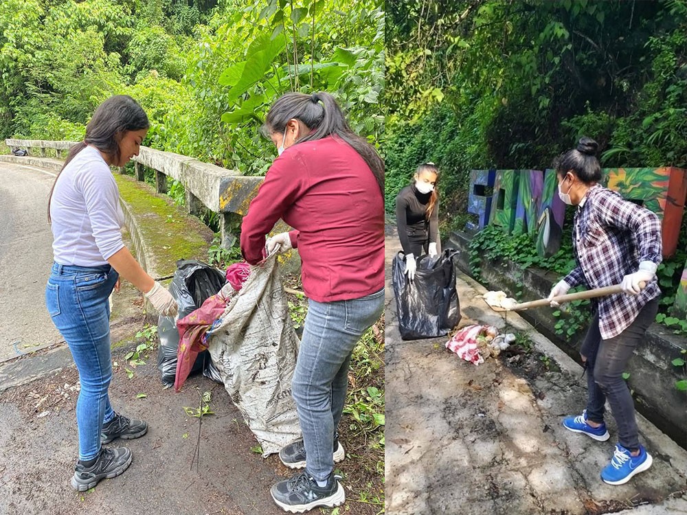 Estudiantes universitarios se suman a campaña de limpieza en ruta de San Marcos
