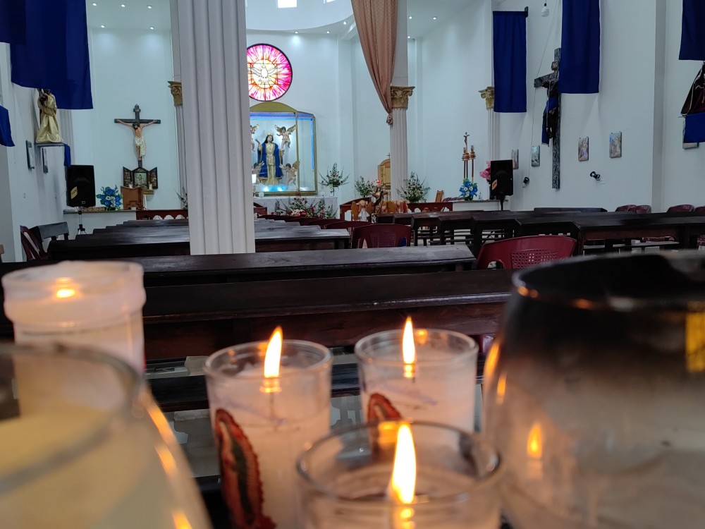 Fieles católicos de la Colonia Los Pinitos, Huehuetenango celebran a la Virgen de la Asunción