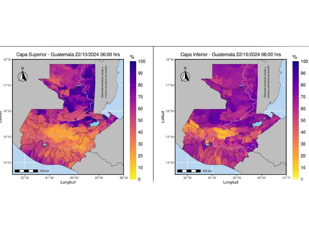 Cuatro departamentos de Guatemala presentan un 90 % de saturación de suelo por las lluvias