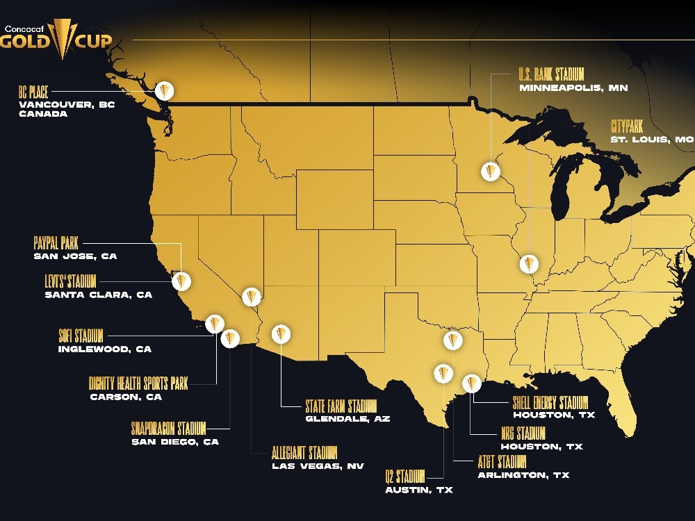 Ya se conocen las sedes oficiales de la Copa Oro 2025